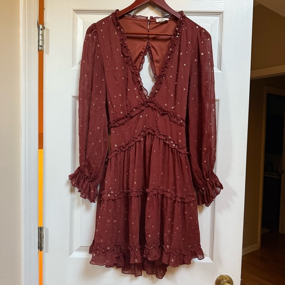 Cosmic Star Ruffle Open Back Mini Dress - Picture 10 of 13